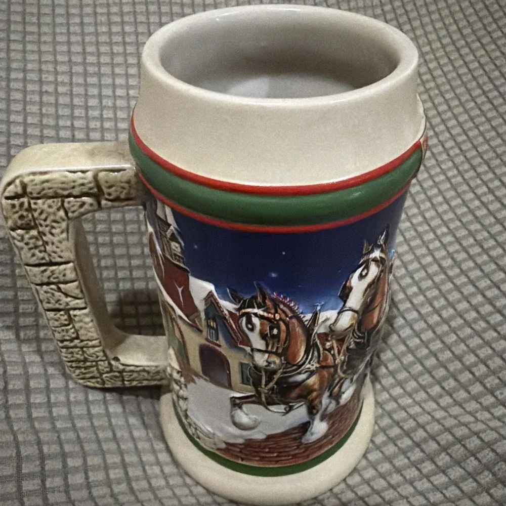 Budweiser 1998 Grant's Farm Holiday‎ Stein Beer Mug CS343 Clydesdales 7
